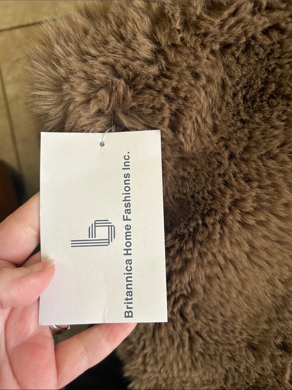 Plush Faux Fur Square Throw Pillow Cover - Taupe